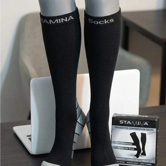 Black Compression Socks for Men - Picture 1 of 1